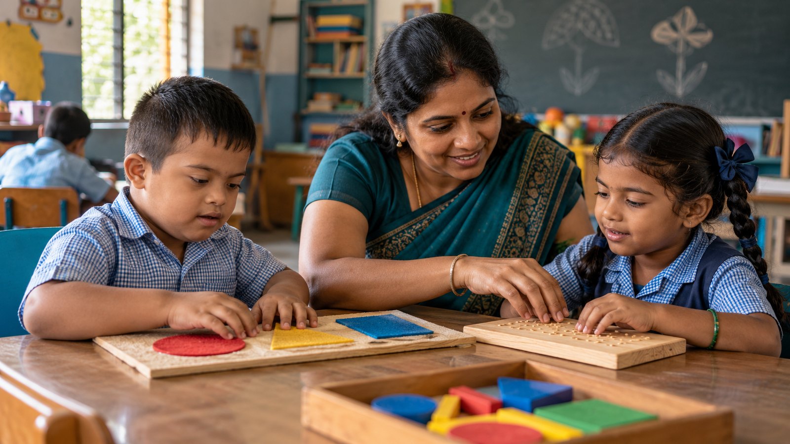 An inclusive classroom in southern India.